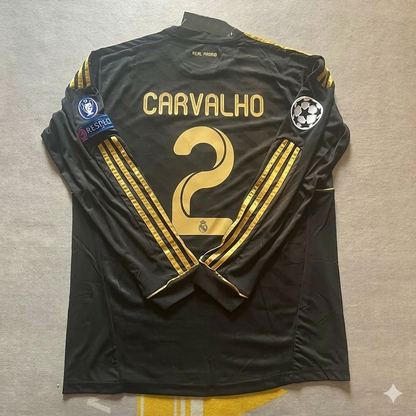Ricardo Carvalho 2-  Real  Madrid 2011-2012  Champions League Long Sleeve Jersey Soccer Shirt