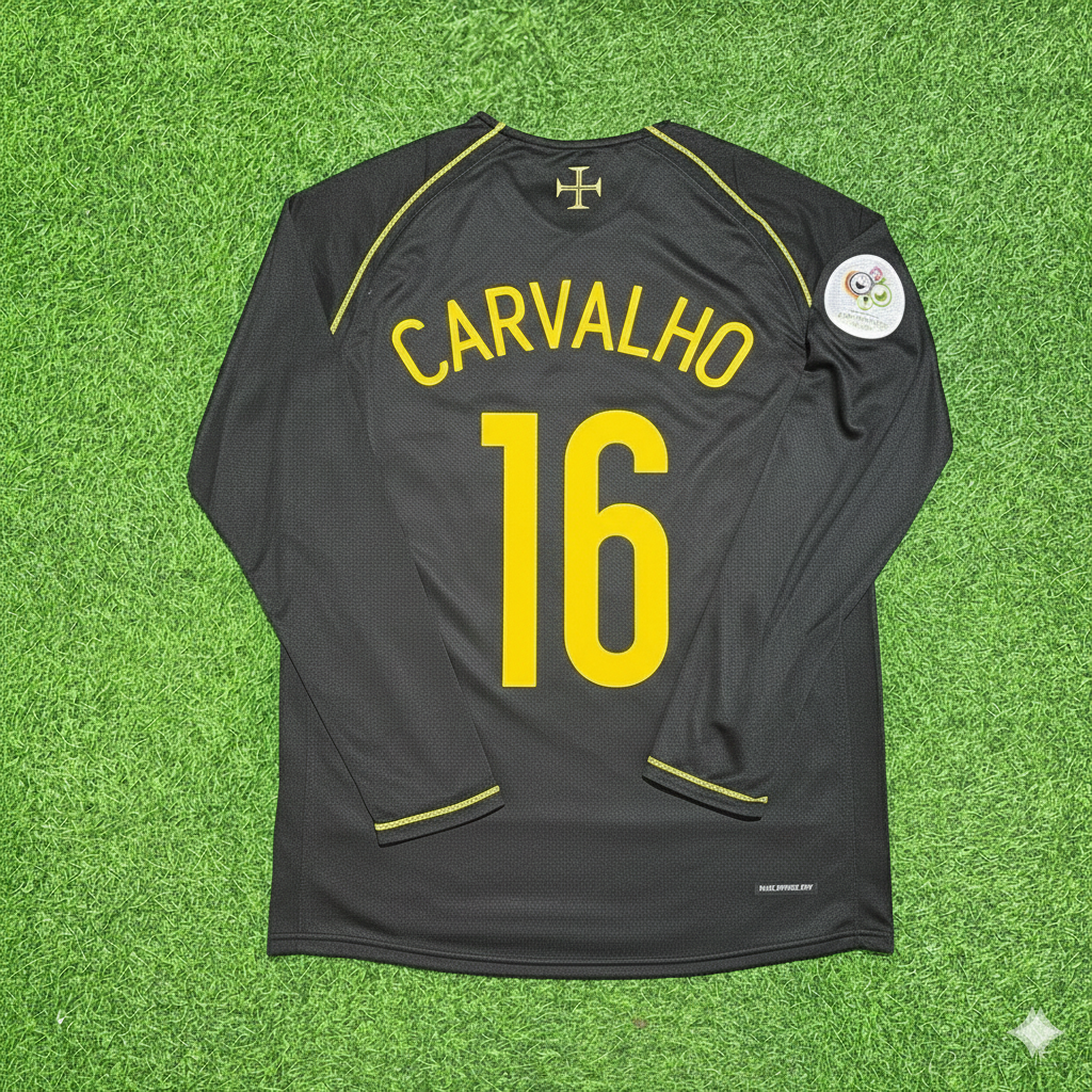 Ricardo Carvalho Portugal 2006 World Cup Long Sleeve Black Retro Football Jersey
