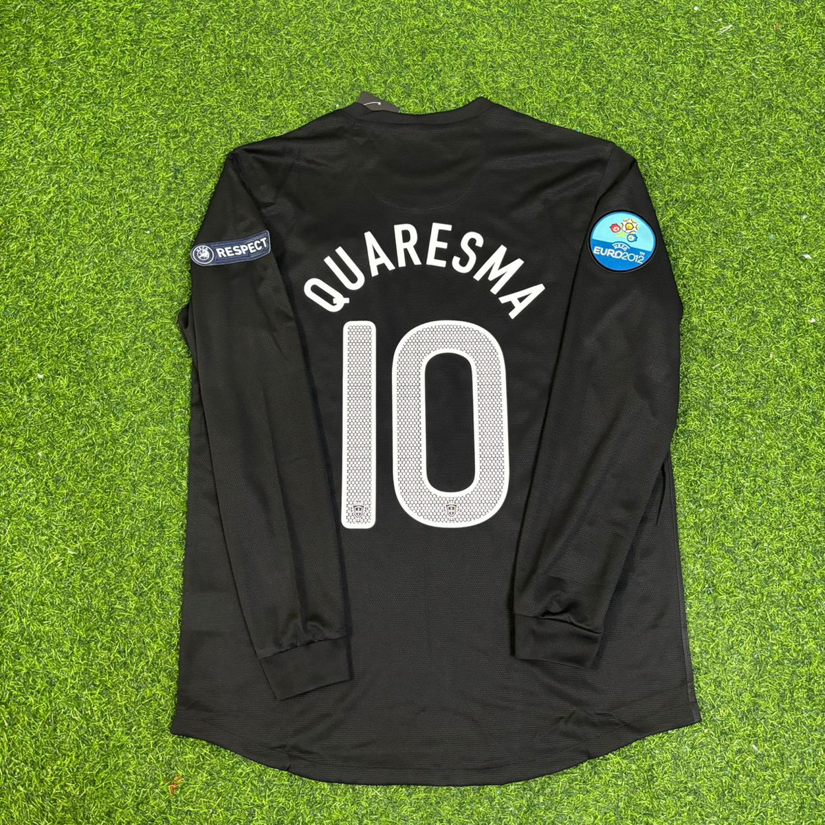 Ricardo Quaresma #10 Portugal Euro 2012 Away Black Long Sleeve Retro Football Jersey