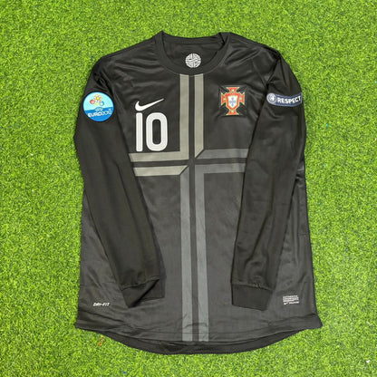 Ricardo Quaresma #10 Portugal Euro 2012 Away Black Long Sleeve Retro Football Jersey