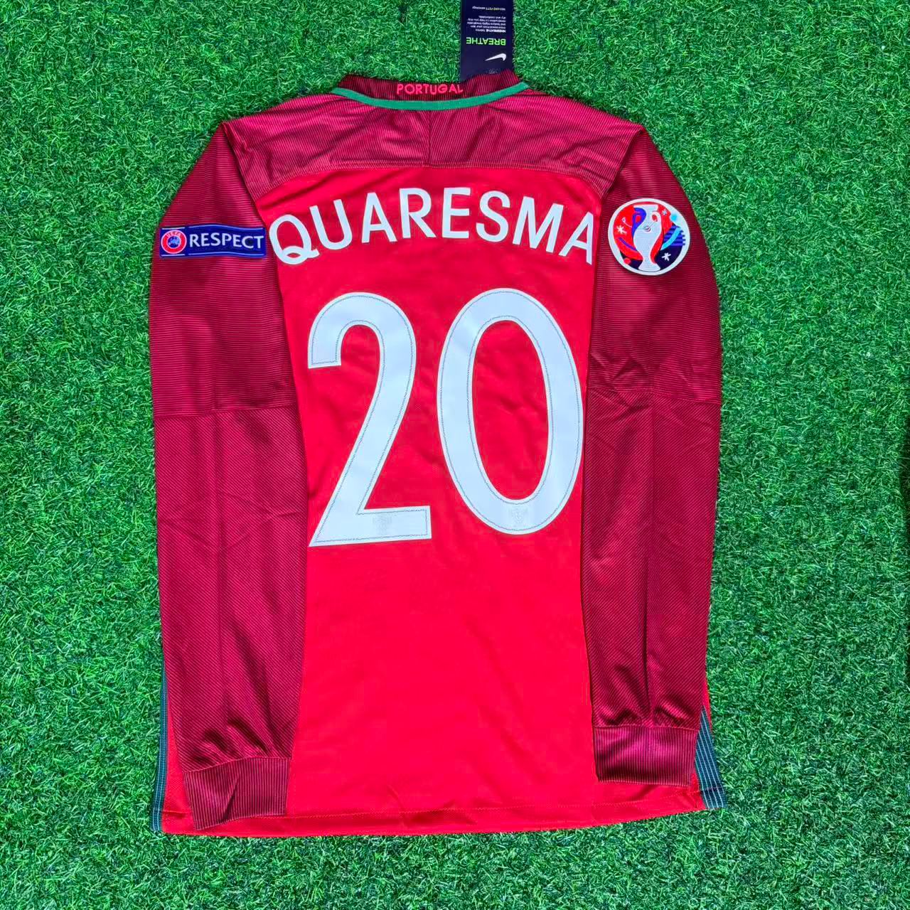 Ricardo Quaresma 20- Portugal EURO 2016 Final Long Sleeve Retro Football Jersey