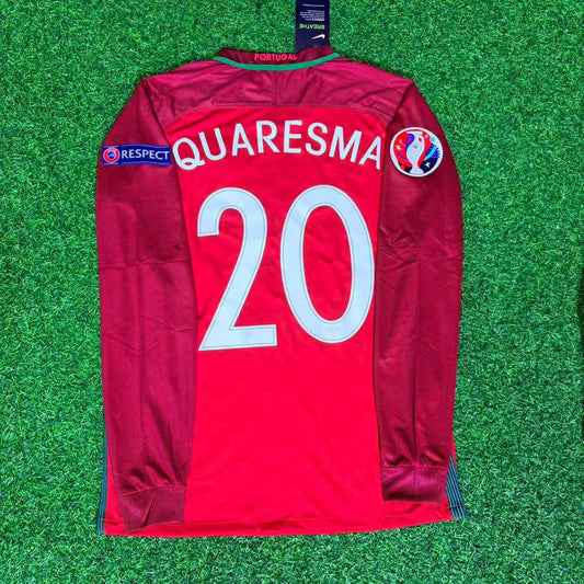 Ricardo Quaresma 20- Portugal EURO 2016 Final Long Sleeve Retro Football Jersey