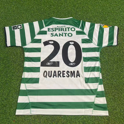 Ricardo Quaresma 20 – Sporting CP Lisbon 2001–2003 Retro Kit Jersey – | Trikot | Maillot Soccer Shirt
