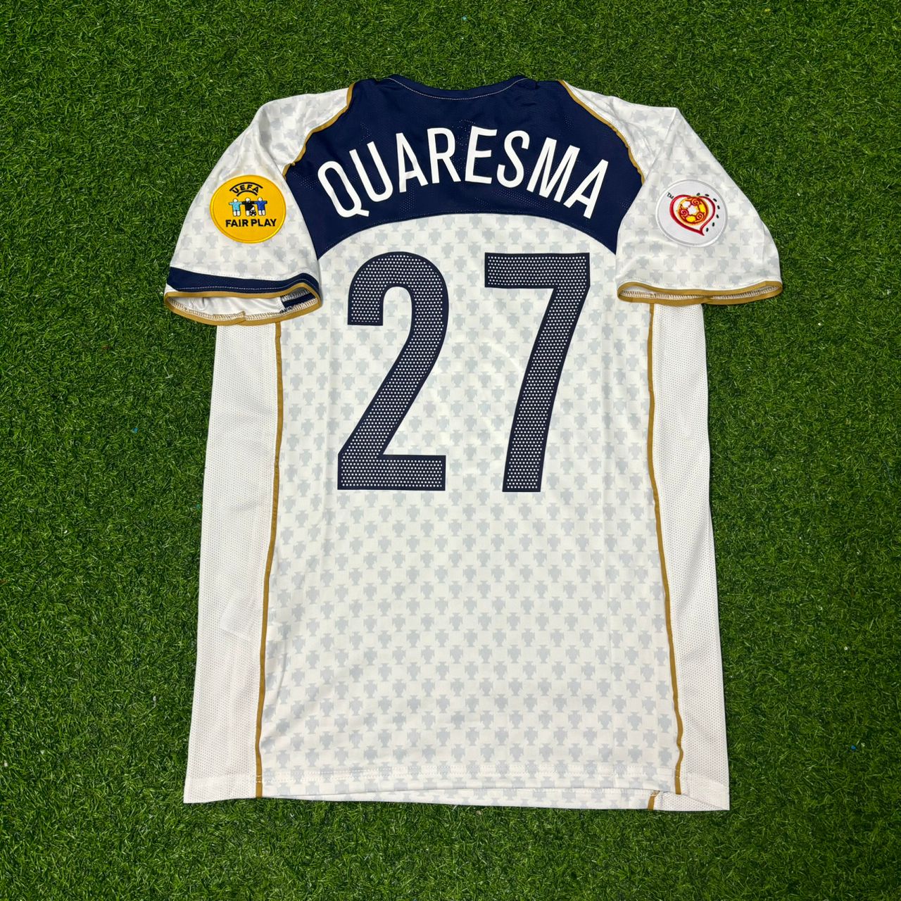 Ricardo Quaresma #27 Portugal EURO 2004 Away White Retro Football Jersey Kit
