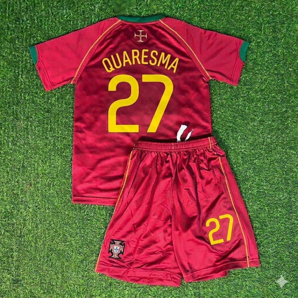 Ricardo Quaresma #27 Portugal 2006 Kids Kit Kinder Trikot Soccer Shirt