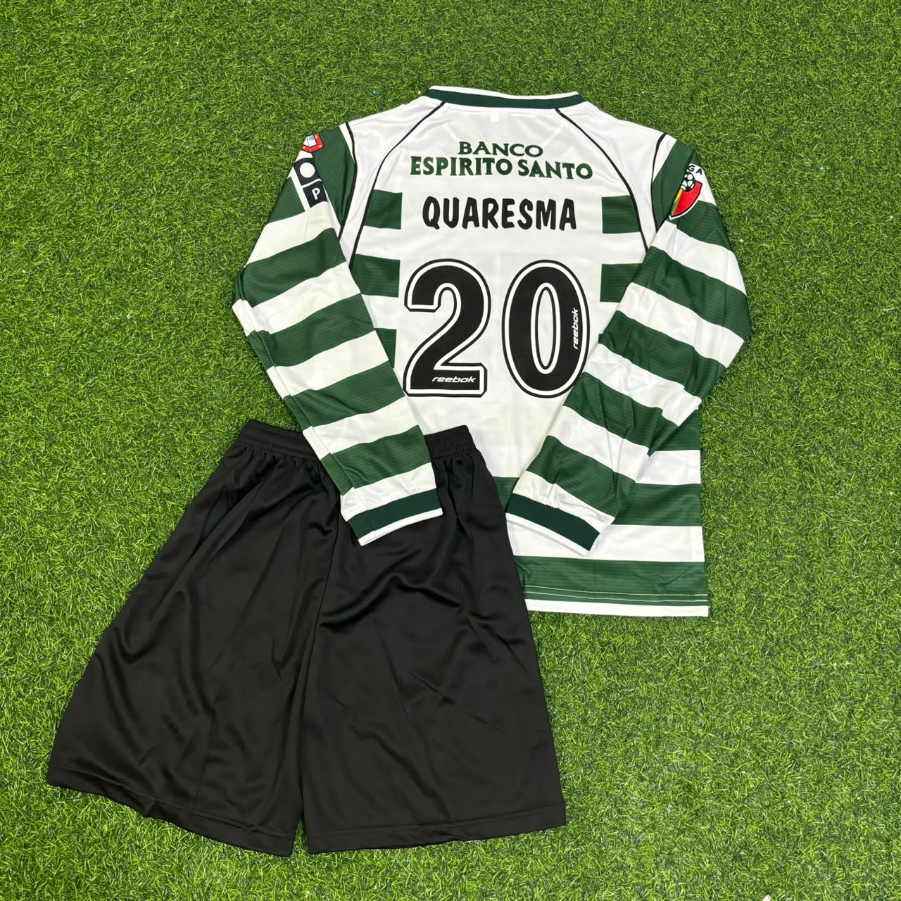 Ricardo Quaresma Sporting Lisbon  Long Sleeve Retro Kids Jersey Soccer Shirt