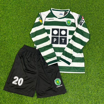 Ricardo Quaresma Sporting Lisbon  Long Sleeve Retro Kids Jersey Soccer Shirt