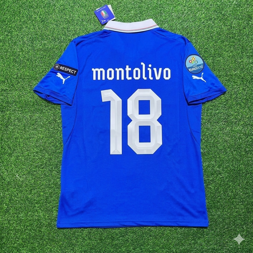 Riccardo Montolivo 18- Italy Euro 2012 Retro Home Jersey