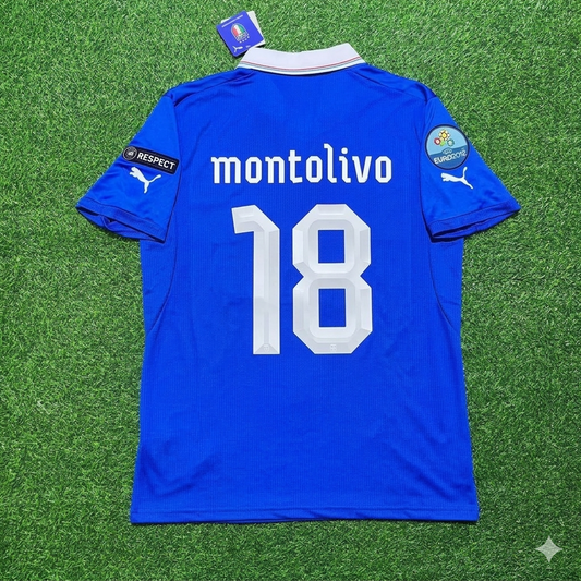 Riccardo Montolivo 18- Italy Euro 2012 Retro Home Jersey