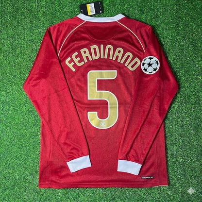 Rio Ferdinand #5 Manchester United 2006 2007 Red Golden Jersey Trikot