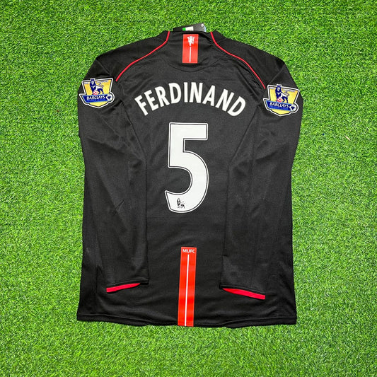 Rio Ferdinand 2007-2008 Manchester United Black Retro Jersey Trikot Camiseta Maillot
