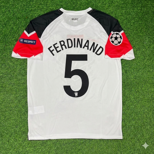 Rio Ferdinand #5 Manchester United 2011 Champions League Final White Football Jersey