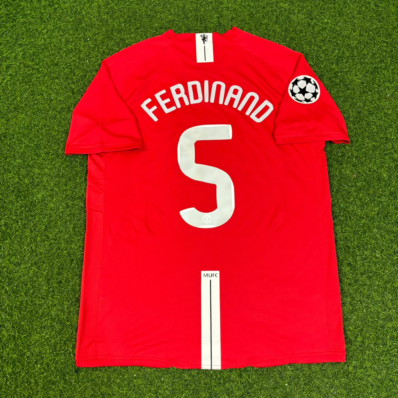 Rio Ferdinand Manchester United Champions League Final Moscow 2008 Retro Red Football Shirt