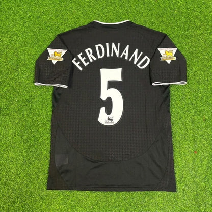 Rio Ferdinand Manchester United 2003-2004 Away Black Retro Football Jersey