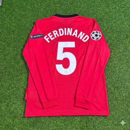 Rio Ferdinand #5 Manchester United 2009-2010 Retro Long Sleeve Football Jersey