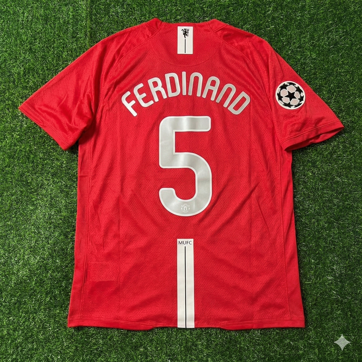 Rio Ferdinand Manchester United Champions League Final Moscow 2008 Retro Red Football Shirt