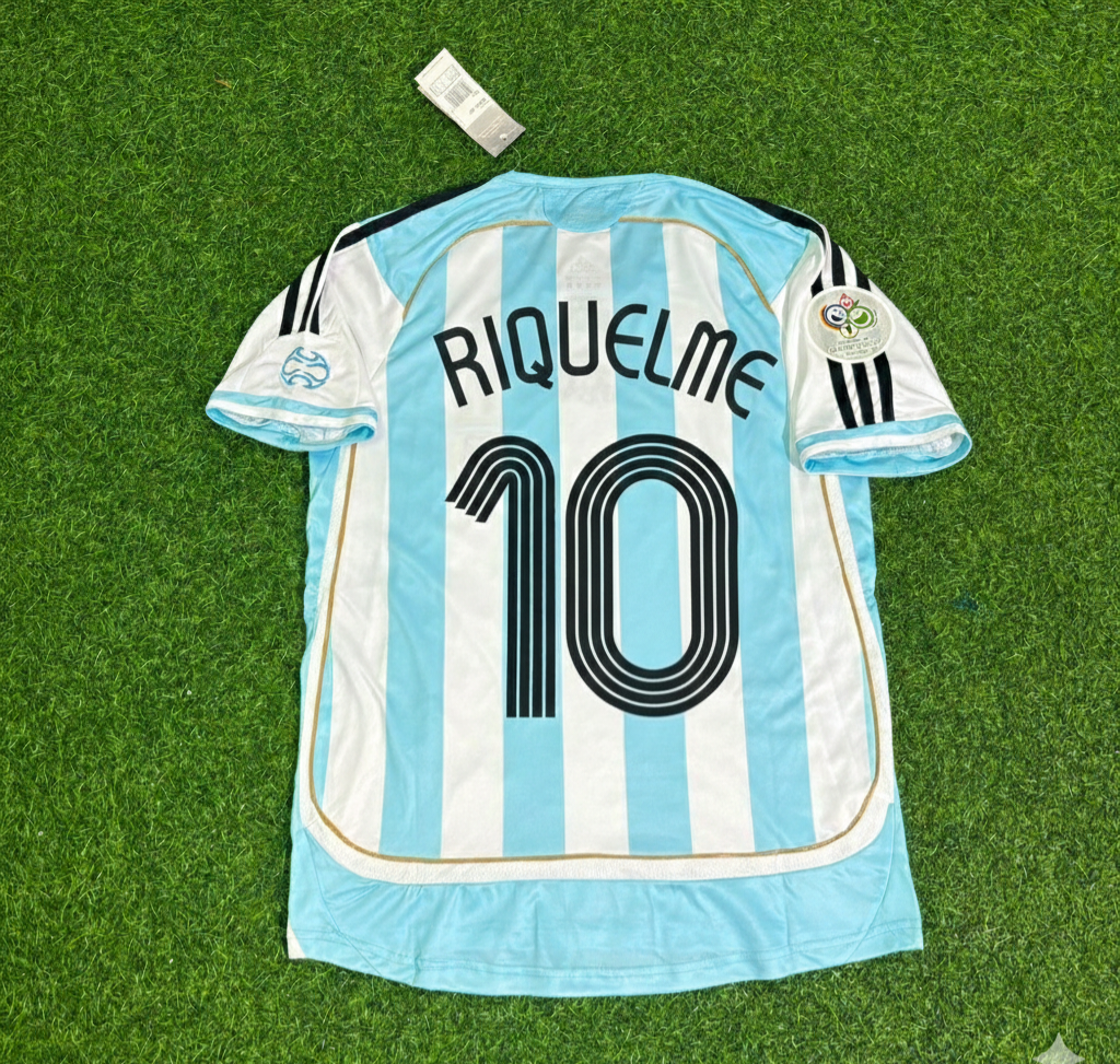 Juan Roman Riquelme Argentina 2006 World Cup Retro Soccer Jersey Maillot Trikot Maglia