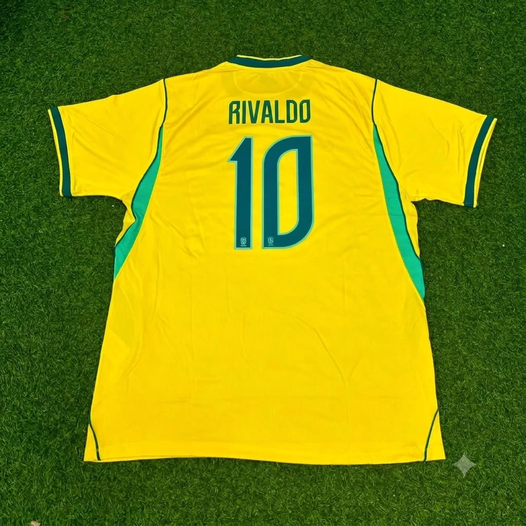 Rivaldo Brazil Commemorative Special Retro Football Jersey Kit