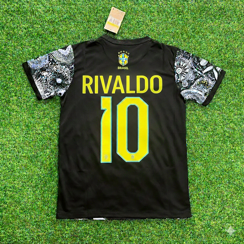 Rivaldo Brazil Iconic Retro Football Jersey Trikot Maglia Soccer Shirt