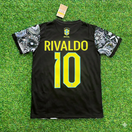 Rivaldo Brazil Iconic Retro Football Jersey Trikot Maglia Soccer Shirt
