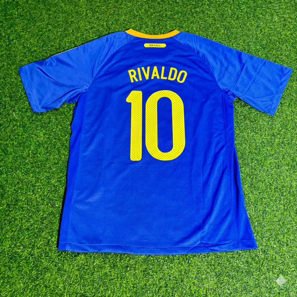 Rivaldo Brazil 2010 World Cup Retro Blue Jersey Trikot