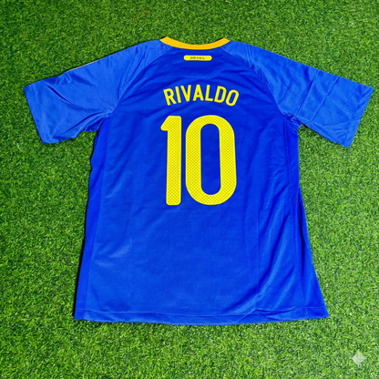 Rivaldo Brazil 2010 World Cup Retro Blue Jersey Trikot