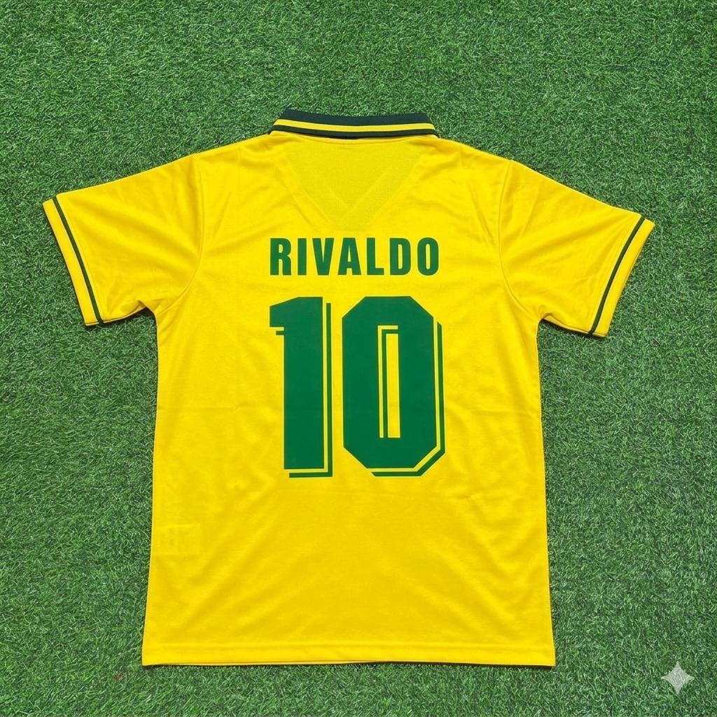 Rivaldo #10 Brazil Retro Football Jersey