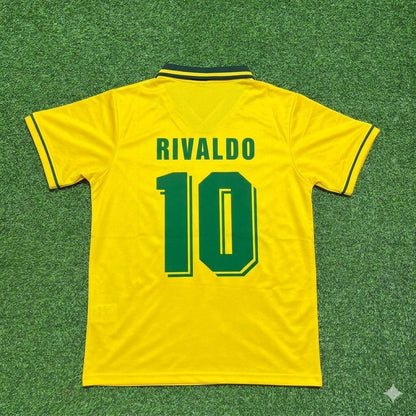 Rivaldo #10 Brazil Retro Football Jersey