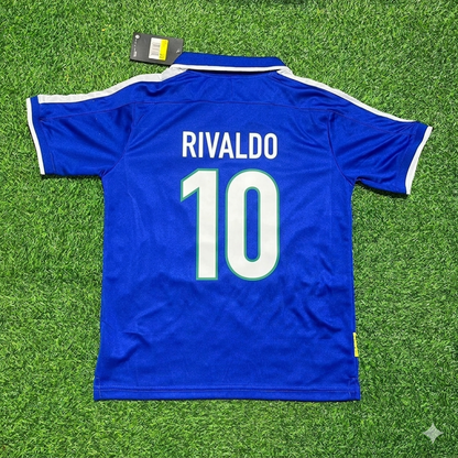 Rivaldo Brazil 1997 Blue Retro Football Jersey