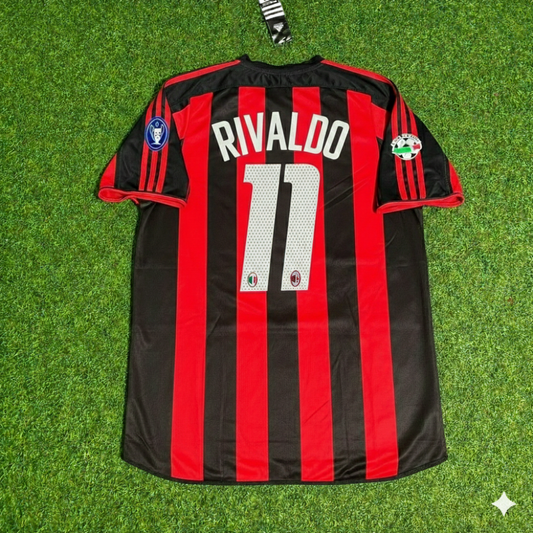 Rivaldo 11 Milan 2003/2004 Home Retro Football Jersey