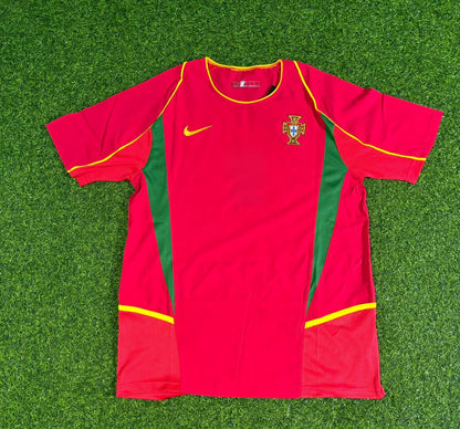 Luís Figo #7 Portugal 2002 Retro Home Red Football Jersey
