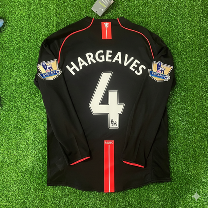 Owen Hargreaves 2007-2008 Manchester United Black Retro Jersey Trikot Camiseta Maillot