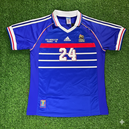 Desire Doue France 1998 World Cup Retro Football Jersey Maillot Trikot Soccer Shirt