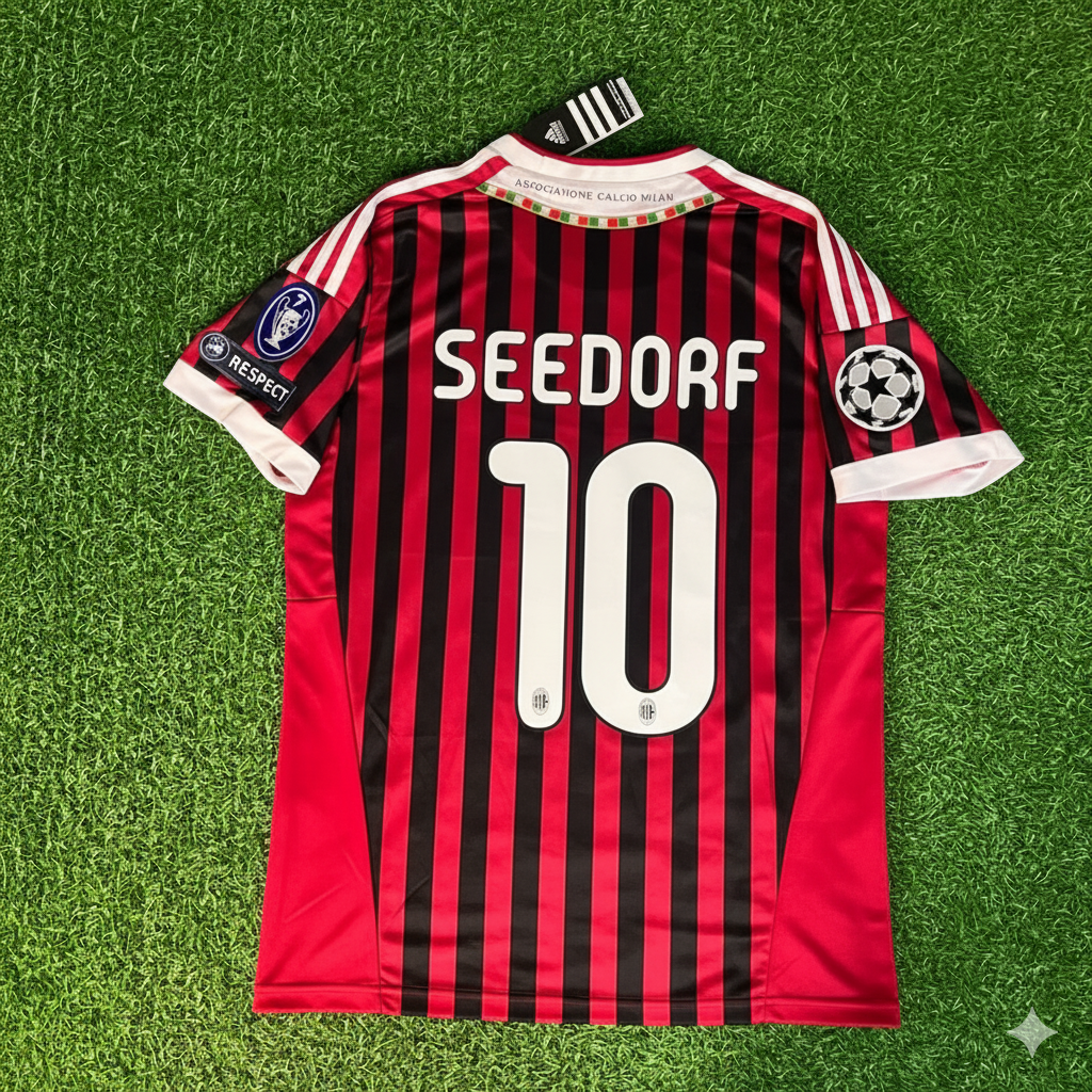 Clarence Seedorf 10 - AC Milan Home 2011/12 Retro Kit Jersey Maillot Trikot Soccer Shirt