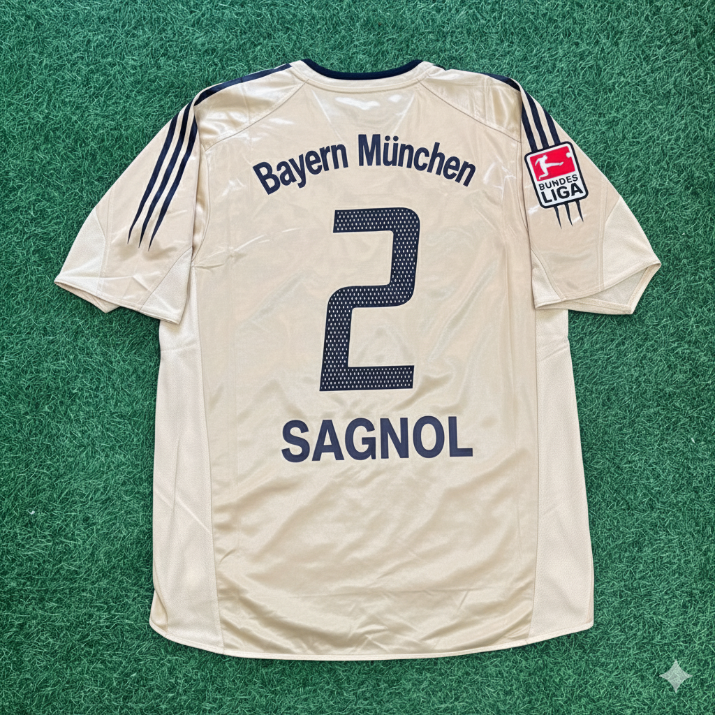 Willy Sagnol Bayern München 2004/05 Retro Golden Fußballtrikot Set
