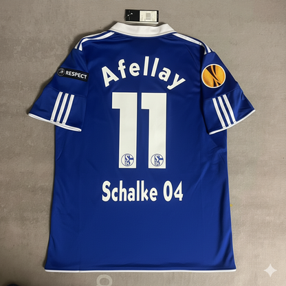 Ibrahim Afellay Schalke 04 2011 2012 Retro Uefa Patch Football Jersey Trikot Maillot Soccer Shirt