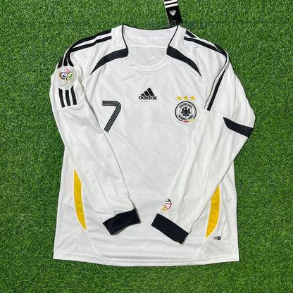 Maillot de football rétro blanc à manches longues Pierre Littbarski Allemagne Coupe du Monde Maillot de football rétro à manches longues Pierre Littbarski Allemagne