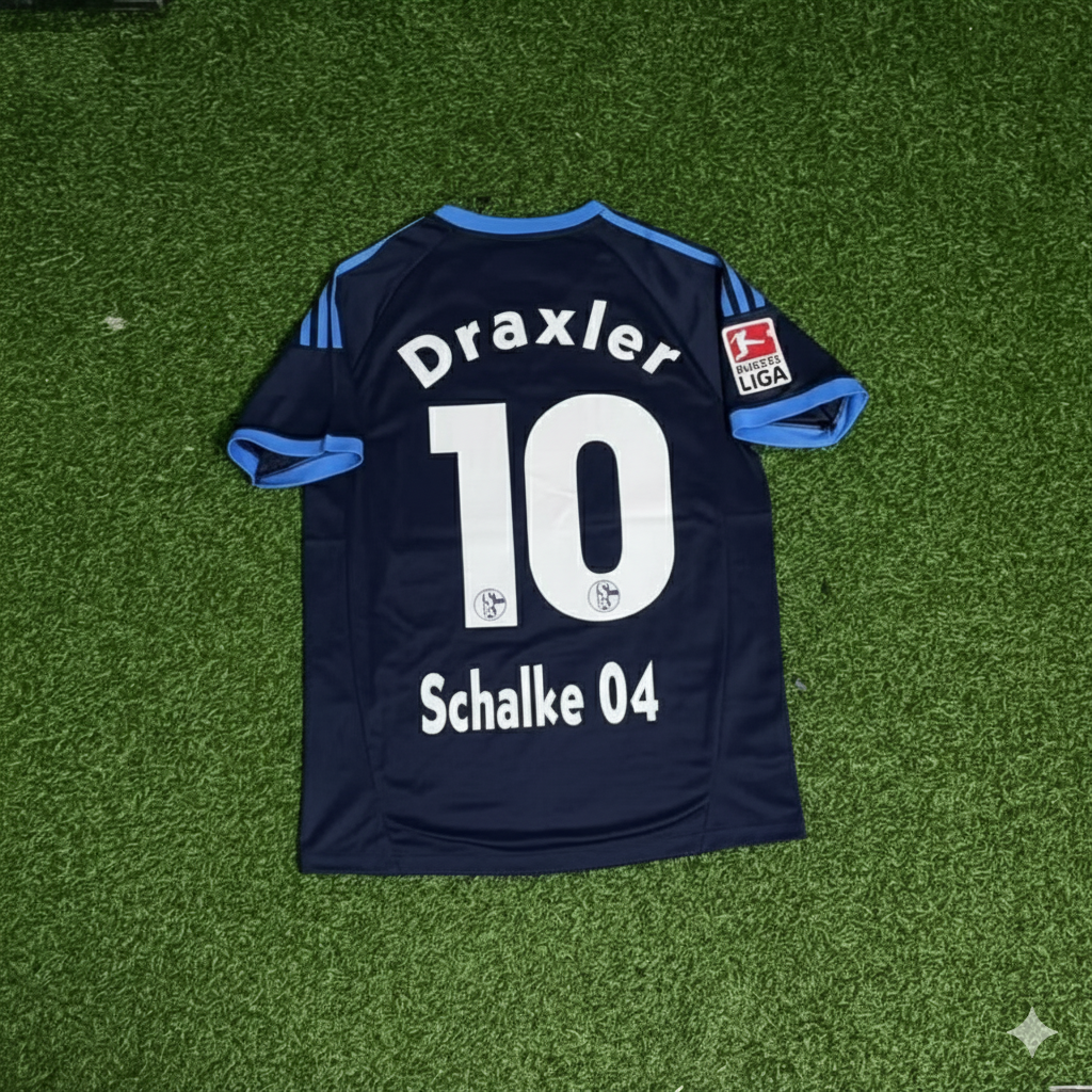 Julian Draxler Schalke 04 Retro Away Heimtrikot 10-11 Rot Fußball Trikot