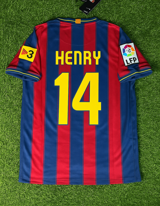 Thierry Henry 14 - Barcelona Home 2009/2010 Retro Kit Jersey Maillot Trikot Soccer Shirt