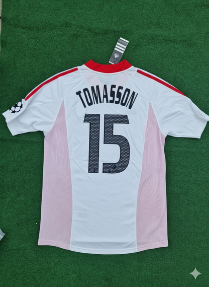 Jon Dahl Tomasson AC Milan 2003 Champions League Final Old Trafford White Retro Jersey Maglia Maillot