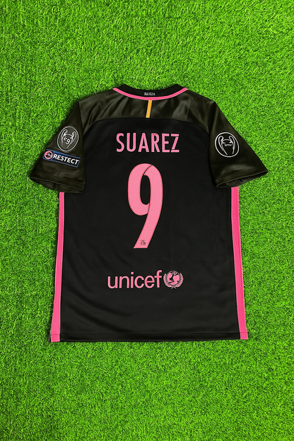 Luis Suarez Barcelona 2014/15 Retro Black Pink Jersey Maillot Trikot Maglia