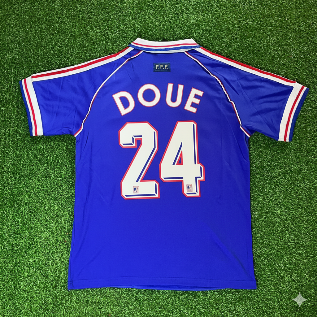 Desire Doue France 1998 World Cup Retro Football Jersey Maillot Trikot Soccer Shirt