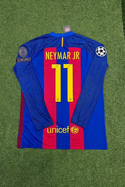 Neymar Jr Barcelona 2016 Special Edition Jersey with FIFA World Championship Patch Soccer Jersey