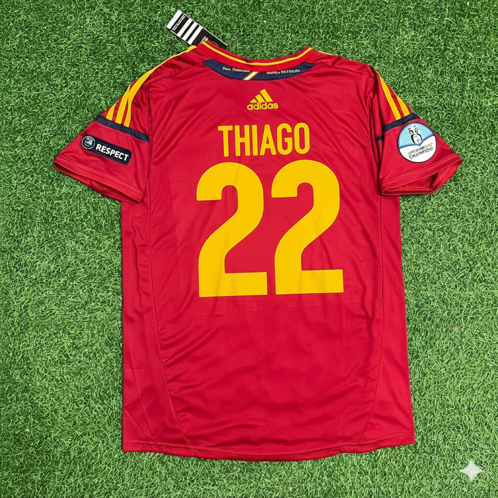Thiago Alcantara Spain EURO 2012 Final Retro Football Jersey Kit