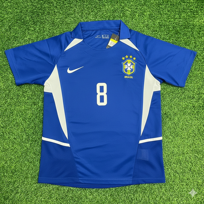 Gilberto Silva Brazil 2002 World Cup Retro Football Jersey Kit