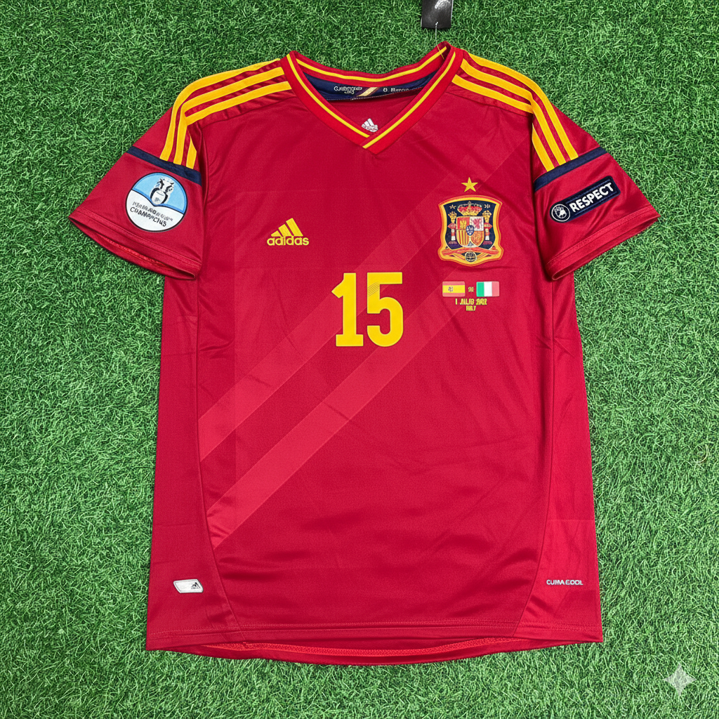 Sergio Ramos Spain EURO 2012 Final Retro Football Jersey Kit