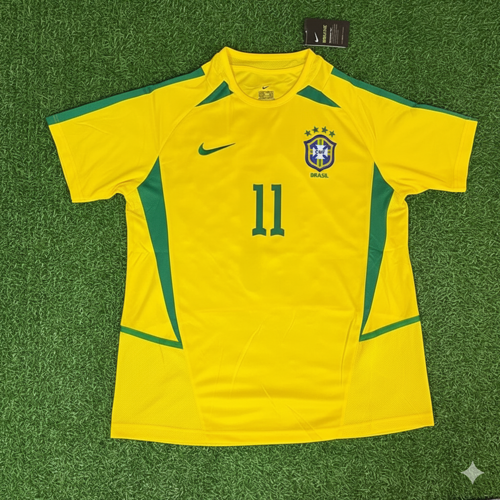 Ze Roberto Brazil 2002 World Cup Yellow Retro Football Jersey