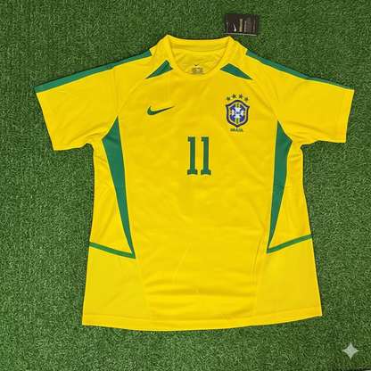 Ze Roberto Brazil 2002 World Cup Yellow Retro Football Jersey