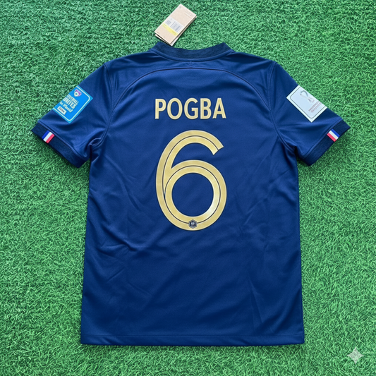 Paul Pogba France 2022 World Cup Final Retro Jersey Maillot Trikot Soccer Shirt