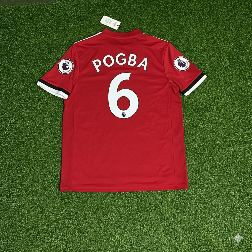 Paul Pogba Manchester United 2017/18 Red Retro Football Jersey Kit